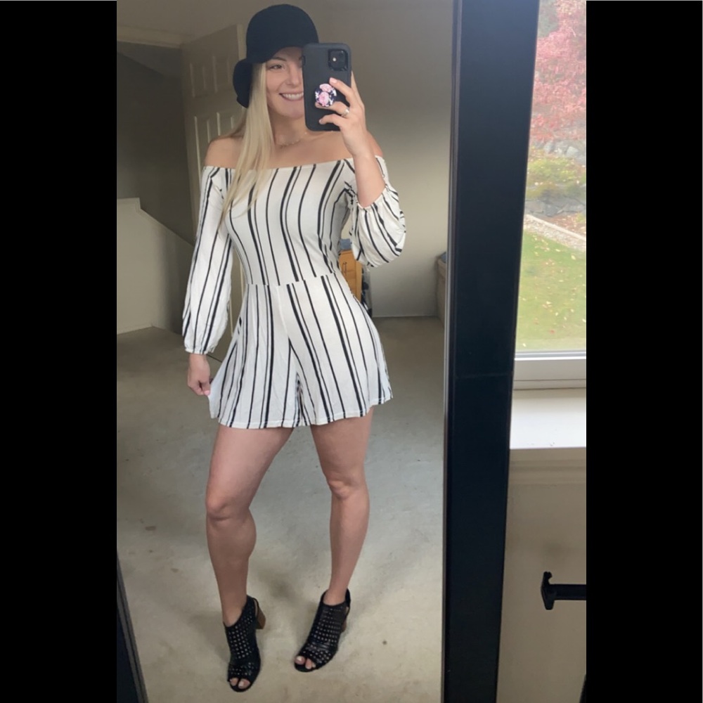 Boohoo off the shoulder romper